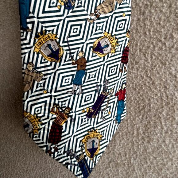 Vintage Silk Golfing in the 50's Tie - Picture 1 of 7